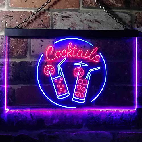 Cocktails Dual LED Neon Light Sign1